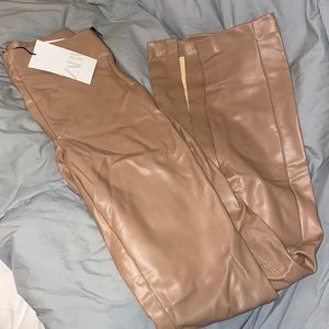 Tan leather pants-new with tags